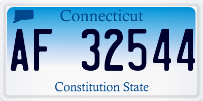 CT license plate AF32544
