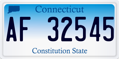 CT license plate AF32545