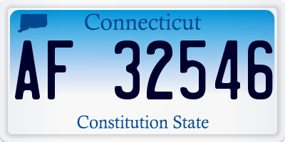 CT license plate AF32546