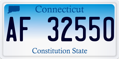 CT license plate AF32550