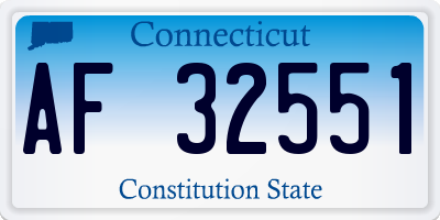 CT license plate AF32551
