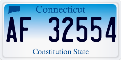 CT license plate AF32554