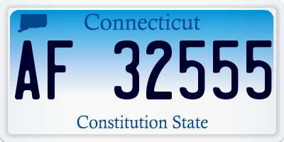 CT license plate AF32555