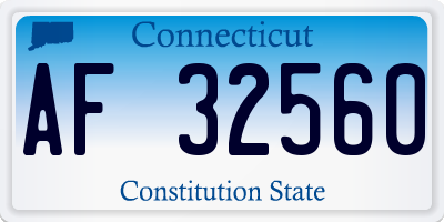 CT license plate AF32560