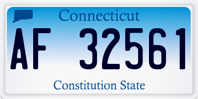 CT license plate AF32561