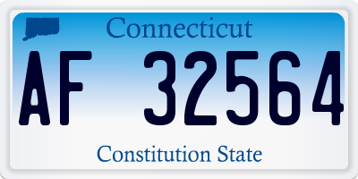 CT license plate AF32564