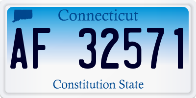 CT license plate AF32571