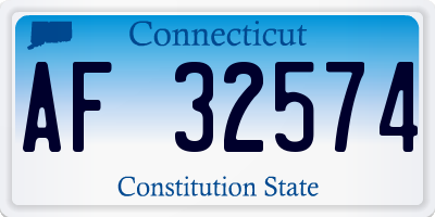 CT license plate AF32574