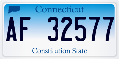 CT license plate AF32577