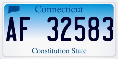 CT license plate AF32583