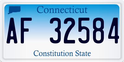 CT license plate AF32584