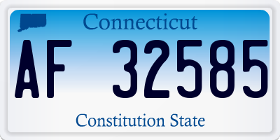 CT license plate AF32585