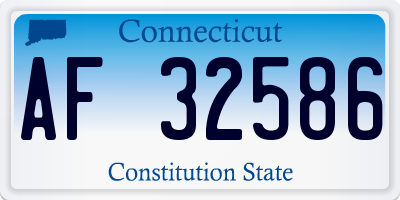 CT license plate AF32586