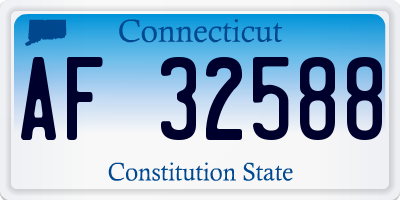 CT license plate AF32588