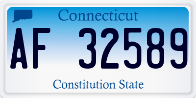 CT license plate AF32589