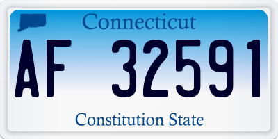 CT license plate AF32591