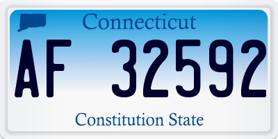 CT license plate AF32592