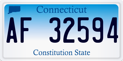 CT license plate AF32594