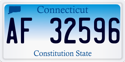 CT license plate AF32596