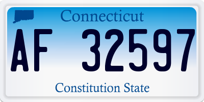 CT license plate AF32597