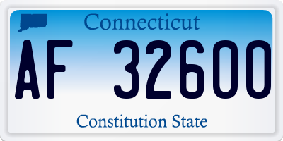 CT license plate AF32600