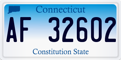 CT license plate AF32602