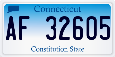CT license plate AF32605