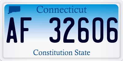 CT license plate AF32606
