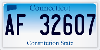 CT license plate AF32607