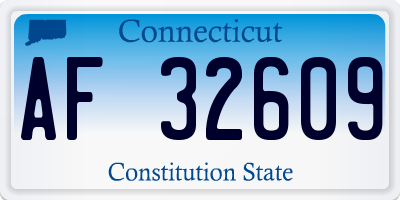 CT license plate AF32609
