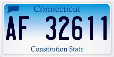 CT license plate AF32611
