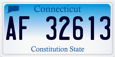 CT license plate AF32613