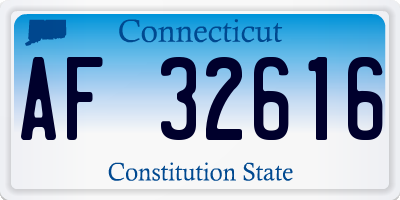 CT license plate AF32616