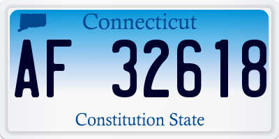 CT license plate AF32618