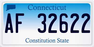 CT license plate AF32622