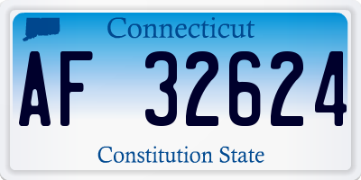 CT license plate AF32624