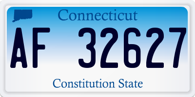 CT license plate AF32627