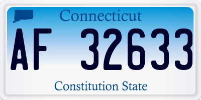 CT license plate AF32633