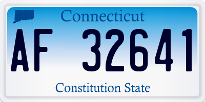 CT license plate AF32641