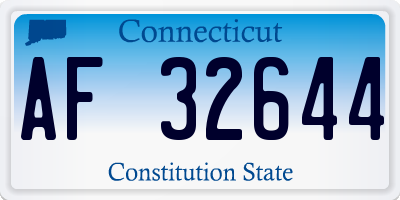 CT license plate AF32644
