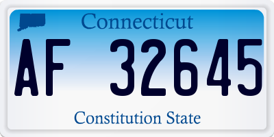 CT license plate AF32645
