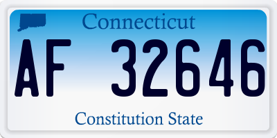 CT license plate AF32646