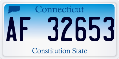 CT license plate AF32653