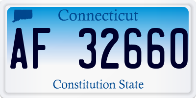CT license plate AF32660
