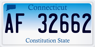 CT license plate AF32662