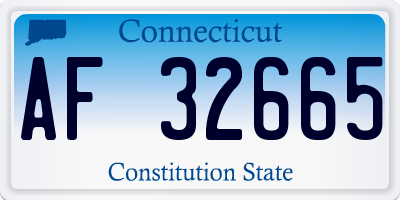 CT license plate AF32665