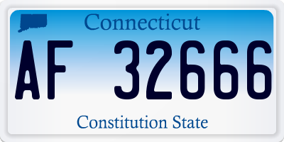 CT license plate AF32666