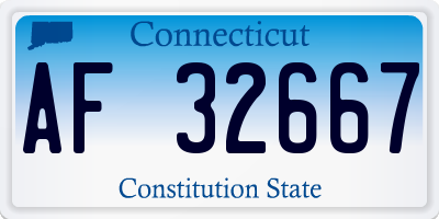 CT license plate AF32667