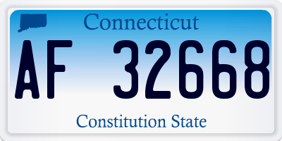 CT license plate AF32668