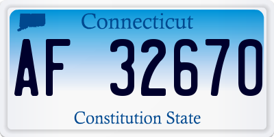CT license plate AF32670